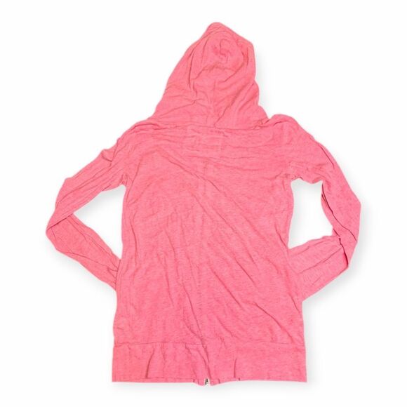PINK VICTORIA’S SECRET Women’s Pink Long Sleeve Zip Hoodie 1986 Size Small - Picture 2 of 4